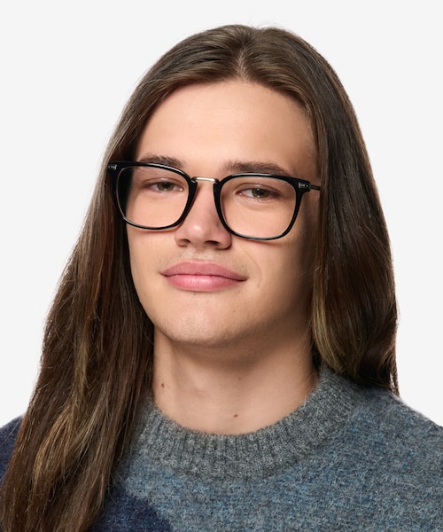 Adzo Black AcetateEyeglass Frames for Men from EyeBuyDirect
