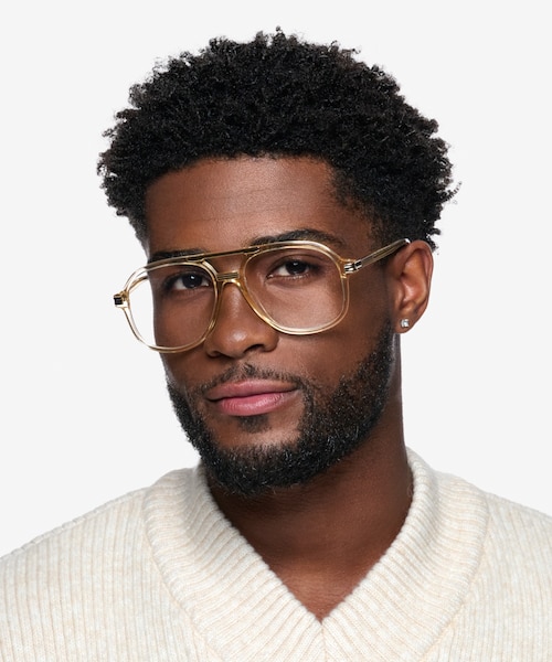 Lowen Clear Yellow AcetateEyeglass Frames for Men from EyeBuyDirect