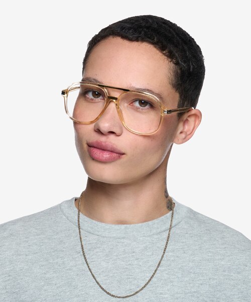 Lowen Clear Yellow AcetateEyeglass Frames for Women from EyeBuyDirect