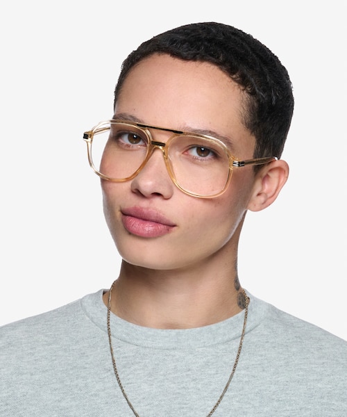 Lowen Clear Yellow AcetateEyeglass Frames for Women from EyeBuyDirect