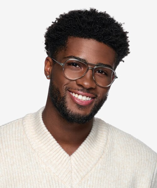 Quin Clear Green AcetateEyeglass Frames for Men from EyeBuyDirect