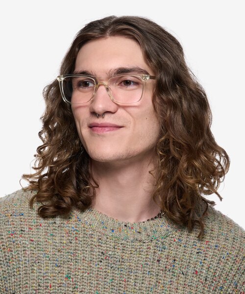 Zach Clear Yellow AcetateEyeglass Frames for Men from EyeBuyDirect