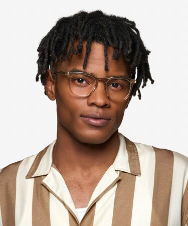 Clear Light Brown Vinyl -  Acetate Eyeglasses