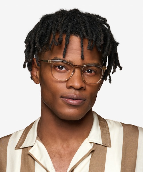 Vinyl Clear Light Brown AcetateEyeglass Frames for Men from EyeBuyDirect