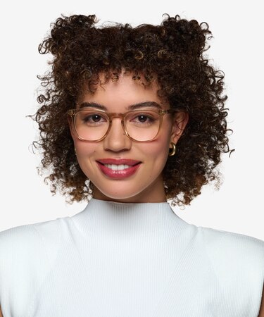 Clear Light Brown Vinyl -  Acetate Eyeglasses