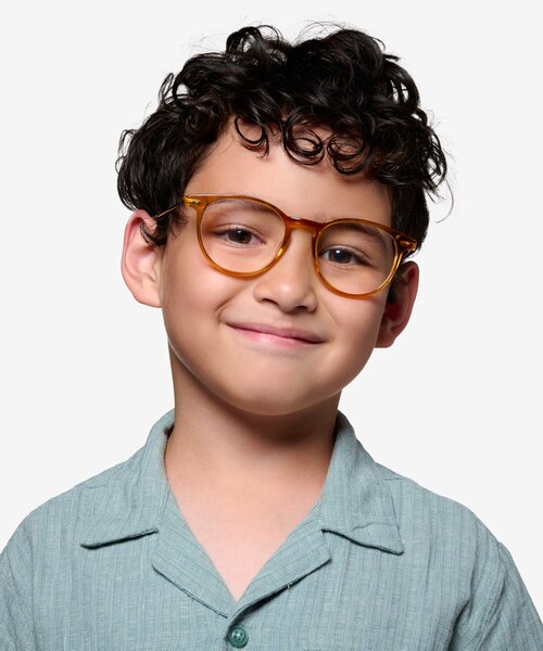 Snap Clear Orange AcetateEyeglass Frames for Men from EyeBuyDirect