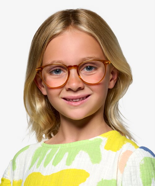 Snap Clear Orange AcetateEyeglass Frames for Women from EyeBuyDirect