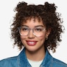 Chisle Clear Blue Silver AcetateEyeglass Frames for Women from EyeBuyDirect