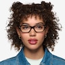 Vise Black Gold AcetateEyeglass Frames for Women from EyeBuyDirect