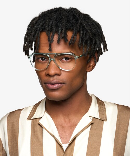 Uni Clear Green AcetateEyeglass Frames for Men from EyeBuyDirect