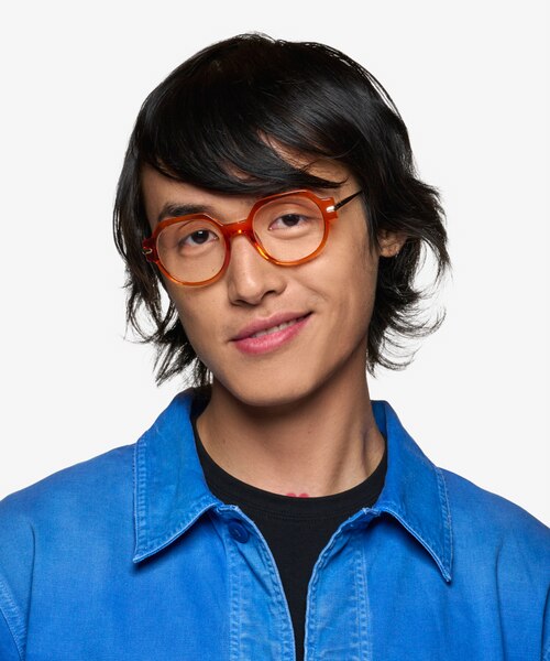 File Clear Orange AcetateEyeglass Frames for Men from EyeBuyDirect
