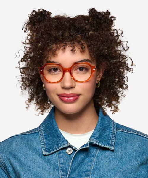 Clear Orange File -  Acetate Eyeglasses