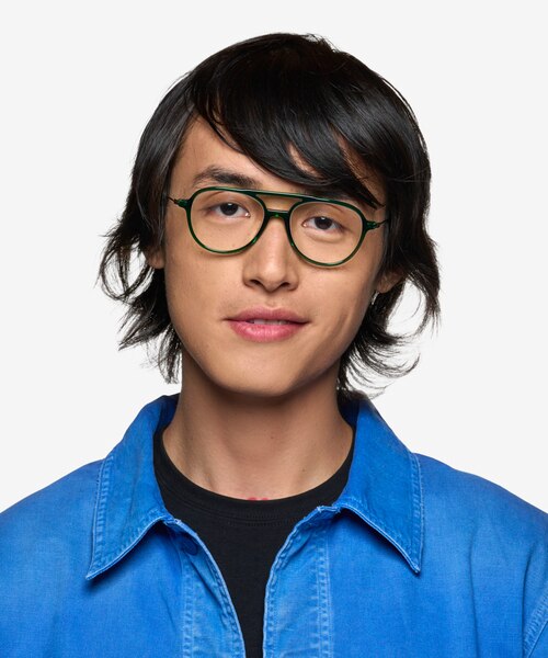 Anvil Clear Green AcetateEyeglass Frames for Men from EyeBuyDirect