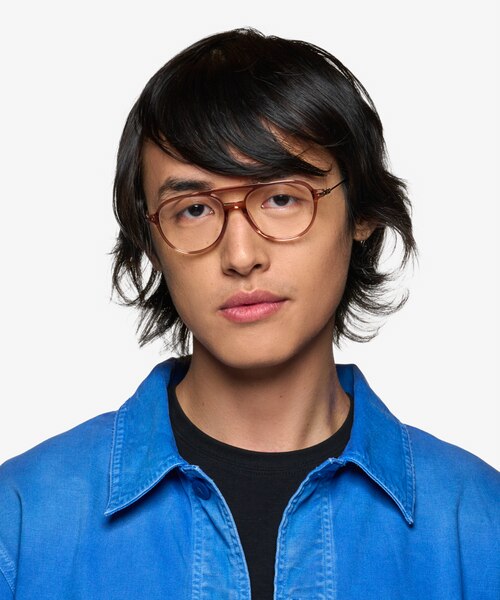 Anvil Clear Brown AcetateEyeglass Frames for Men from EyeBuyDirect