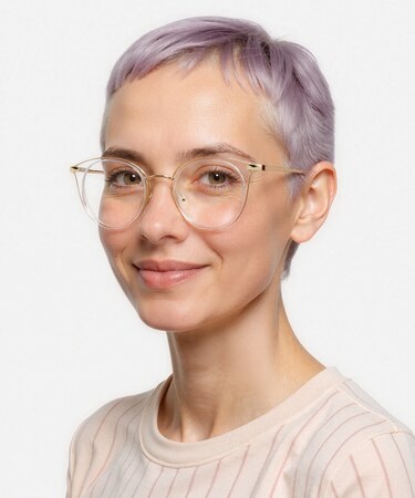 Clear Hollie -  Metal Eyeglasses
