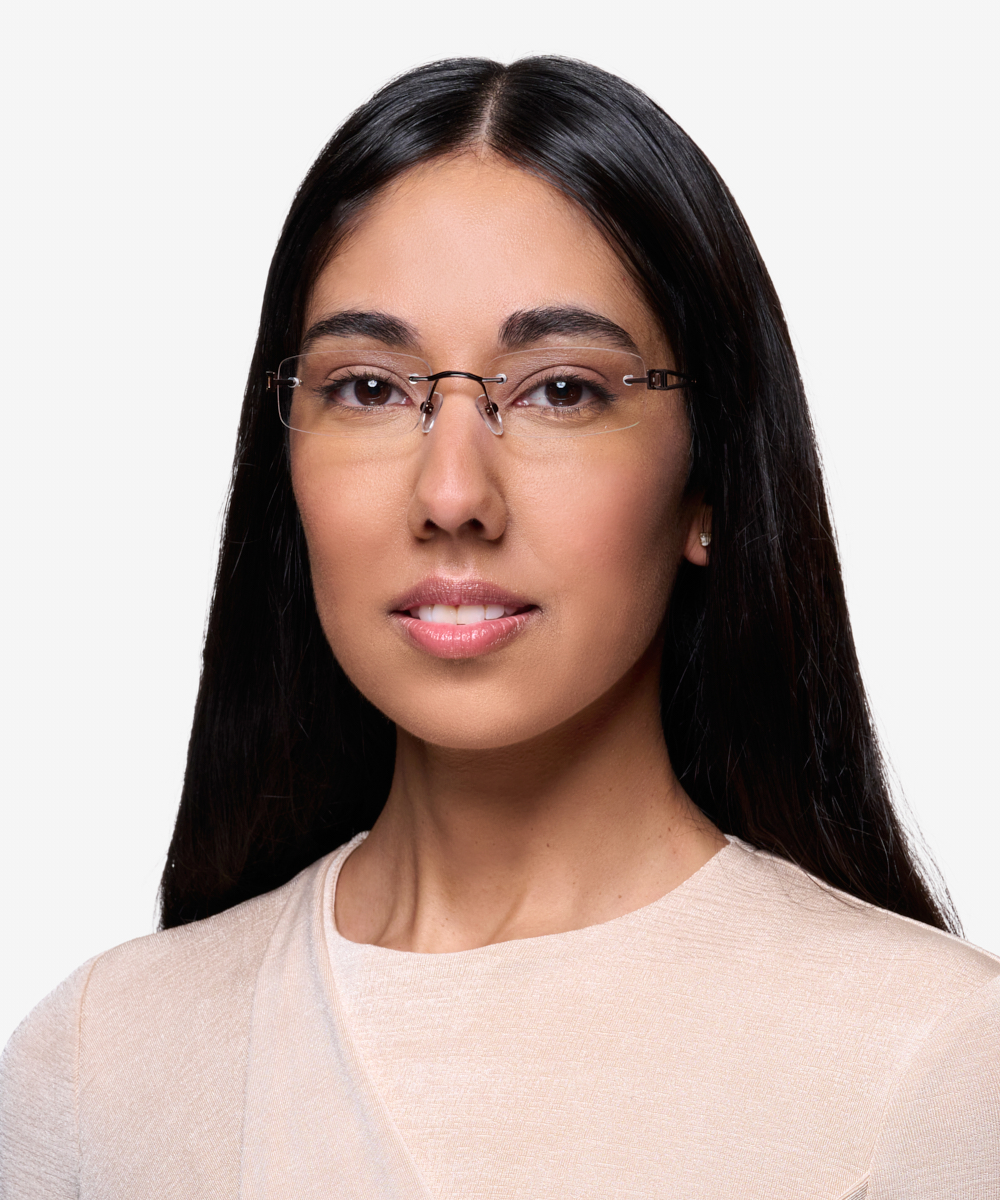 Ottawa Rectangle Brown Rimless Eyeglasses Eyebuydirect Canada
