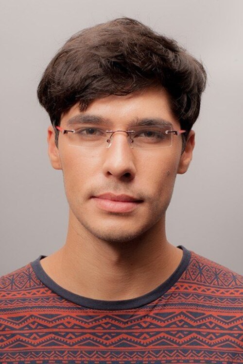 Hyvinkaa Burgundy MetalEyeglass Frames for Men from EyeBuyDirect
