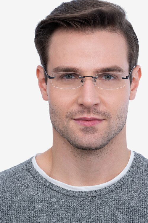Clem Noir MétalMontures de lunettes de vue pour Hommes d'EyeBuyDirect