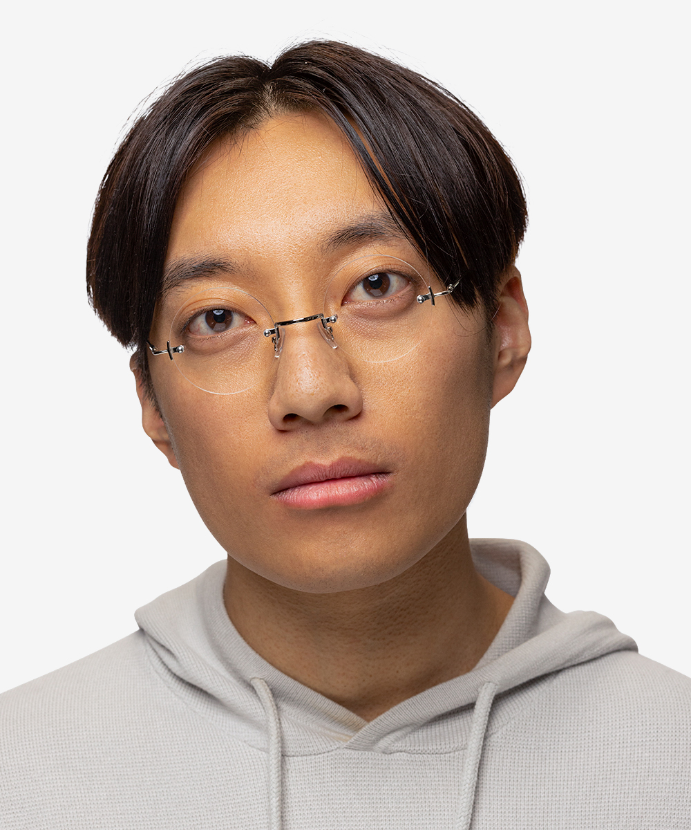 Palo Alto Round Silver Rimless Eyeglasses Eyebuydirect Canada