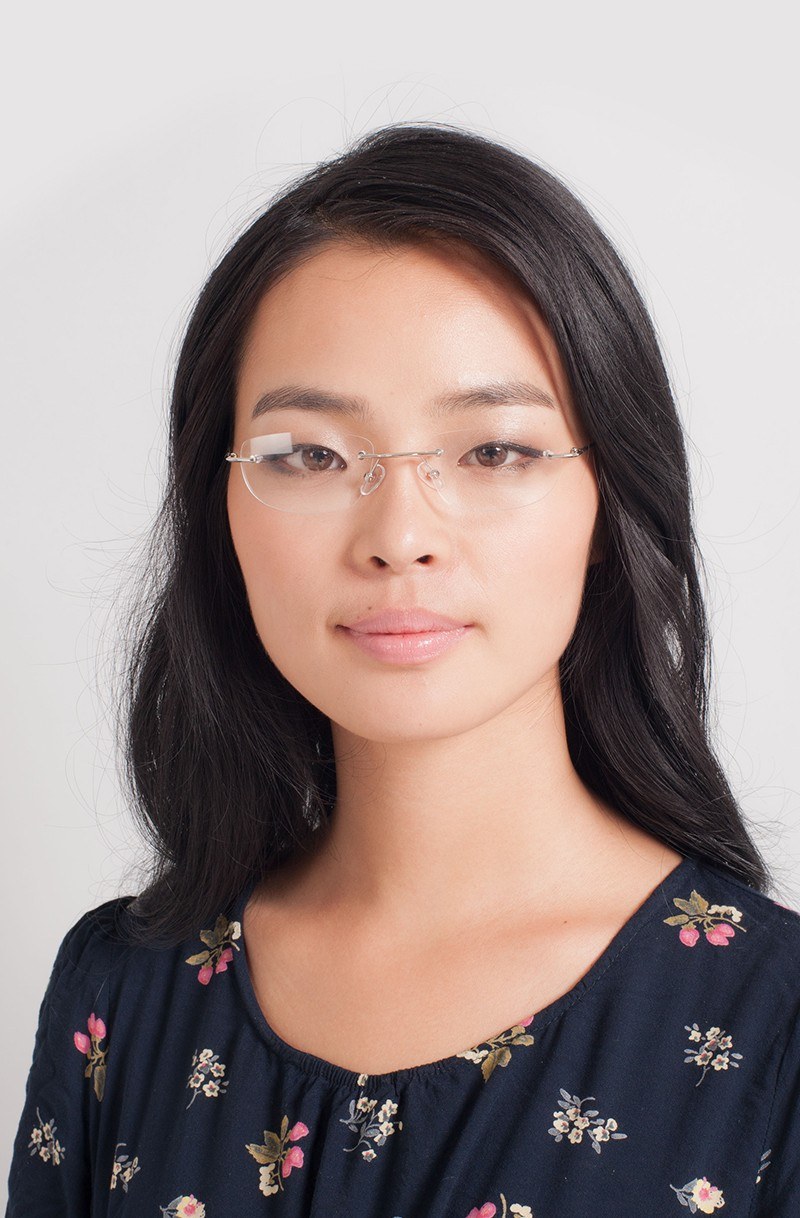 Melbourne Rectangle Silver Rimless Eyeglasses Eyebuydirect