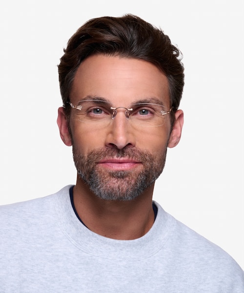 Rivet Golden & Brown MetalEyeglass Frames for Men from EyeBuyDirect