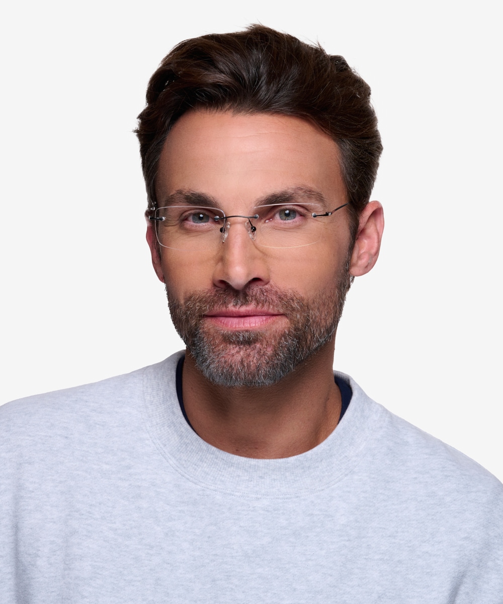 Mens rimless sales prescription glasses