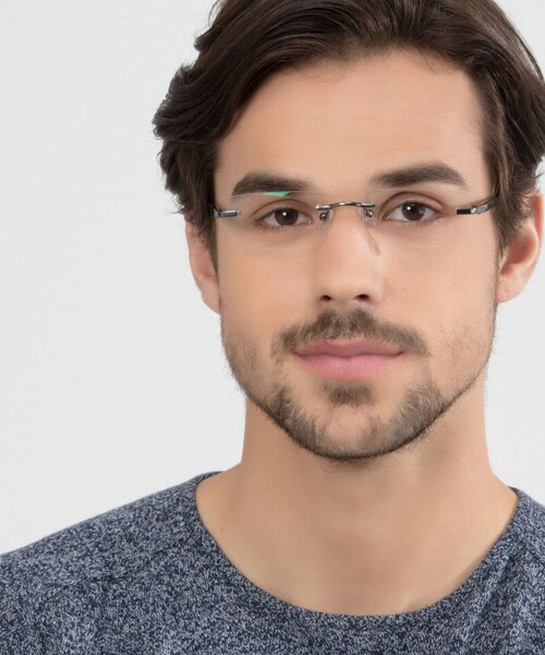 Whistle Gunmetal MetalEyeglass Frames for Men from EyeBuyDirect