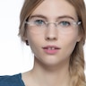 Fragment Silver Brown Wood-textureEyeglass Frames for Women from EyeBuyDirect