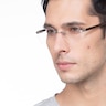 Fuse Matte Silver Wood-textureEyeglass Frames for Men from EyeBuyDirect