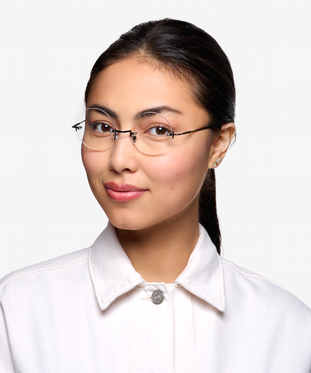Palo Alto Round Black Rimless Eyeglasses | Eyebuydirect Canada