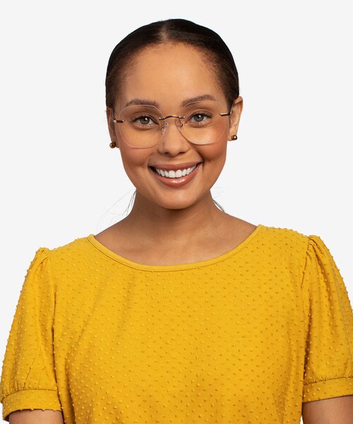 Lisa Rose Gold MetalEyeglass Frames for Women from EyeBuyDirect