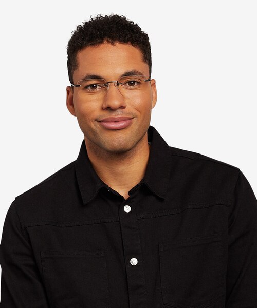 Simplicity Gunmetal MetalEyeglass Frames for Men from EyeBuyDirect