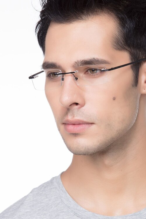 Evasive Noir MétalMontures de lunettes de vue pour Hommes d'EyeBuyDirect