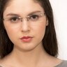 Pyramids Silver MetalEyeglass Frames for Women from EyeBuyDirect