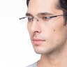 Pyramids Blue MetalEyeglass Frames for Men from EyeBuyDirect