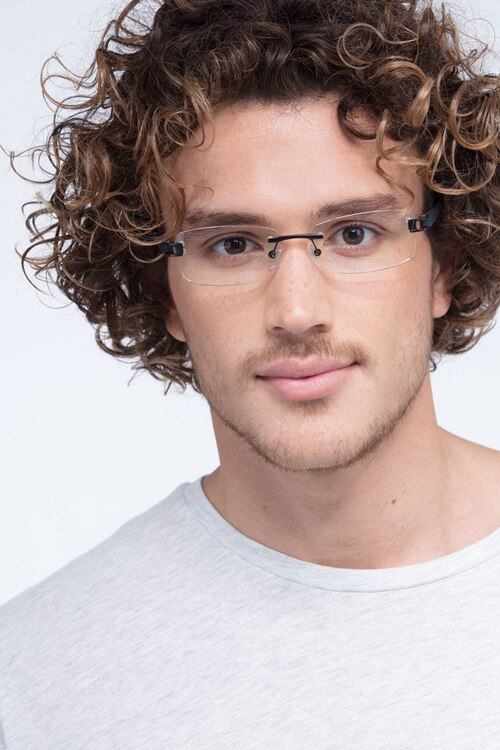 Flow Noir AcétateMontures de lunettes de vue pour Hommes d'EyeBuyDirect