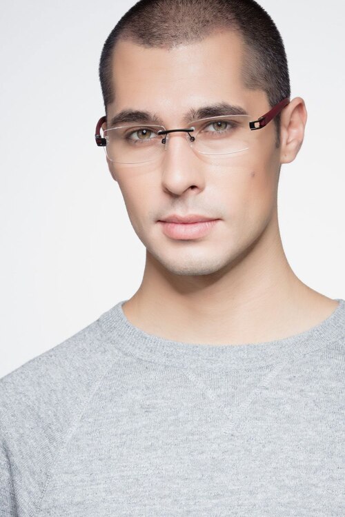 Flow Black Burgundy AcetateEyeglass Frames for Men from EyeBuyDirect