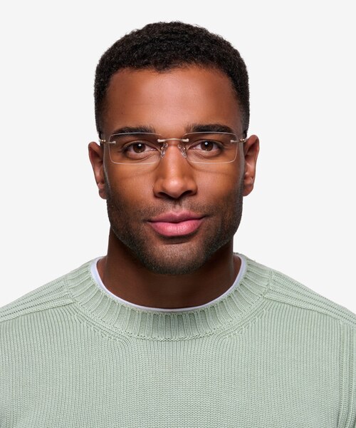 Percy Or pâle MétalMontures de lunettes de vue pour Hommes d'EyeBuyDirect