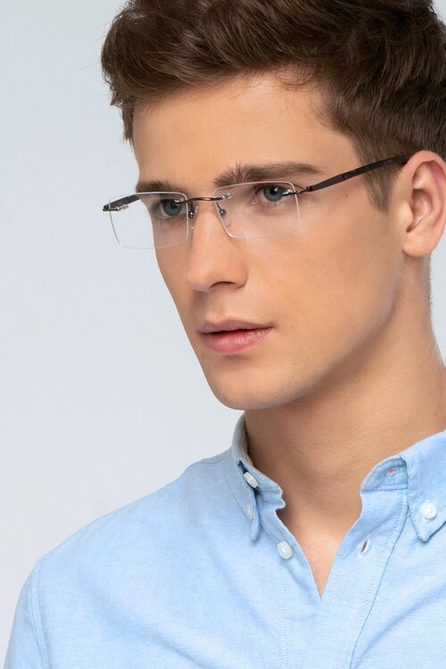 Orion Dark Gunmetal MetalEyeglass Frames for Men from EyeBuyDirect