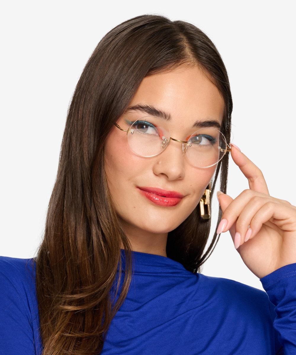 Palo Alto Round Golden Rimless Eyeglasses Eyebuydirect