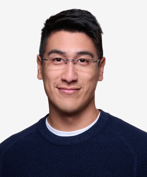 Regis Bleu MétalMontures de lunettes de vue pour Hommes d'EyeBuyDirect