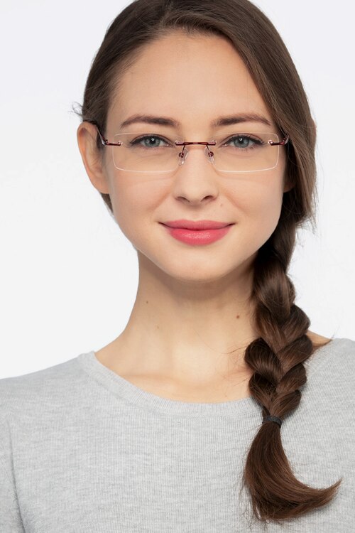 Earl Burgundy MetalEyeglass Frames for Women from EyeBuyDirect
