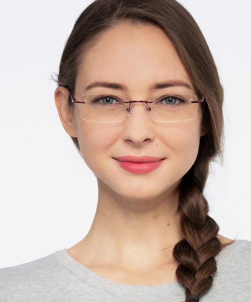 Earl Burgundy MetalEyeglass Frames for Women from EyeBuyDirect