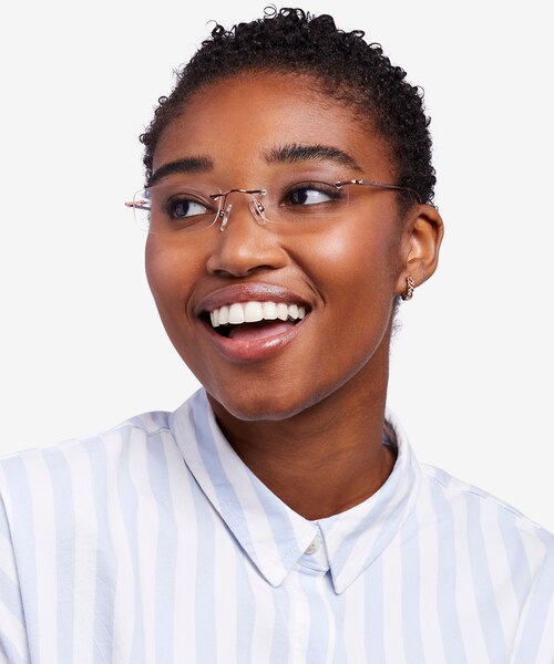 Lithe Or rose MétalMontures de lunettes de vue pour Femmes d'EyeBuyDirect