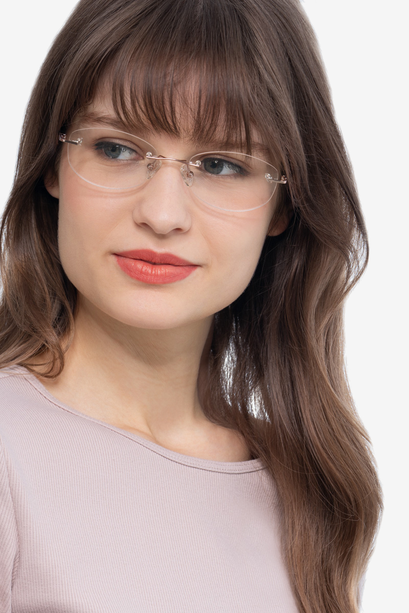 Athena Oval Rose Gold Glasses for Women | Eyebuydirect
