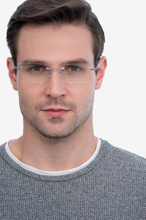 Enterprise Silver MetalEyeglass Frames for Men from EyeBuyDirect