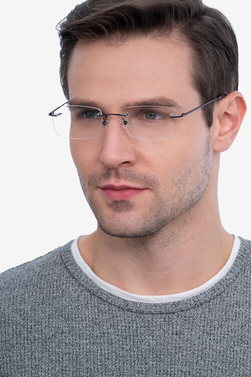 Forge Navy MetalEyeglass Frames for Men from EyeBuyDirect