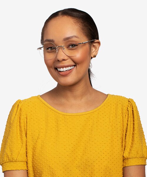 Glas Silver MetalEyeglass Frames for Women from EyeBuyDirect