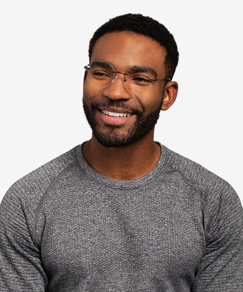 Generous Matte Black MetalEyeglass Frames for Men from EyeBuyDirect