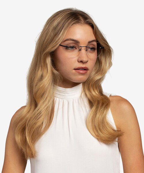 Generous Matte Black MetalEyeglass Frames for Women from EyeBuyDirect